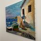 Huile sur toile - village de pecheurs