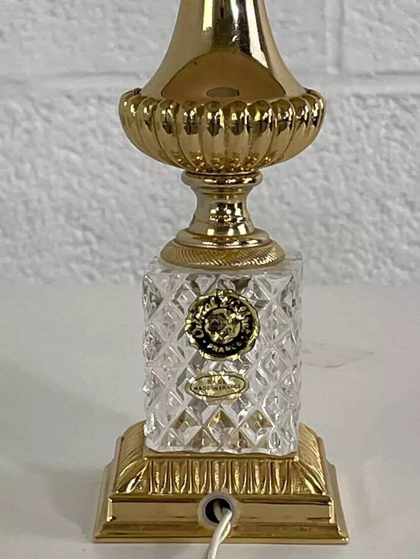 Lampe ancienne en crystal et laiton