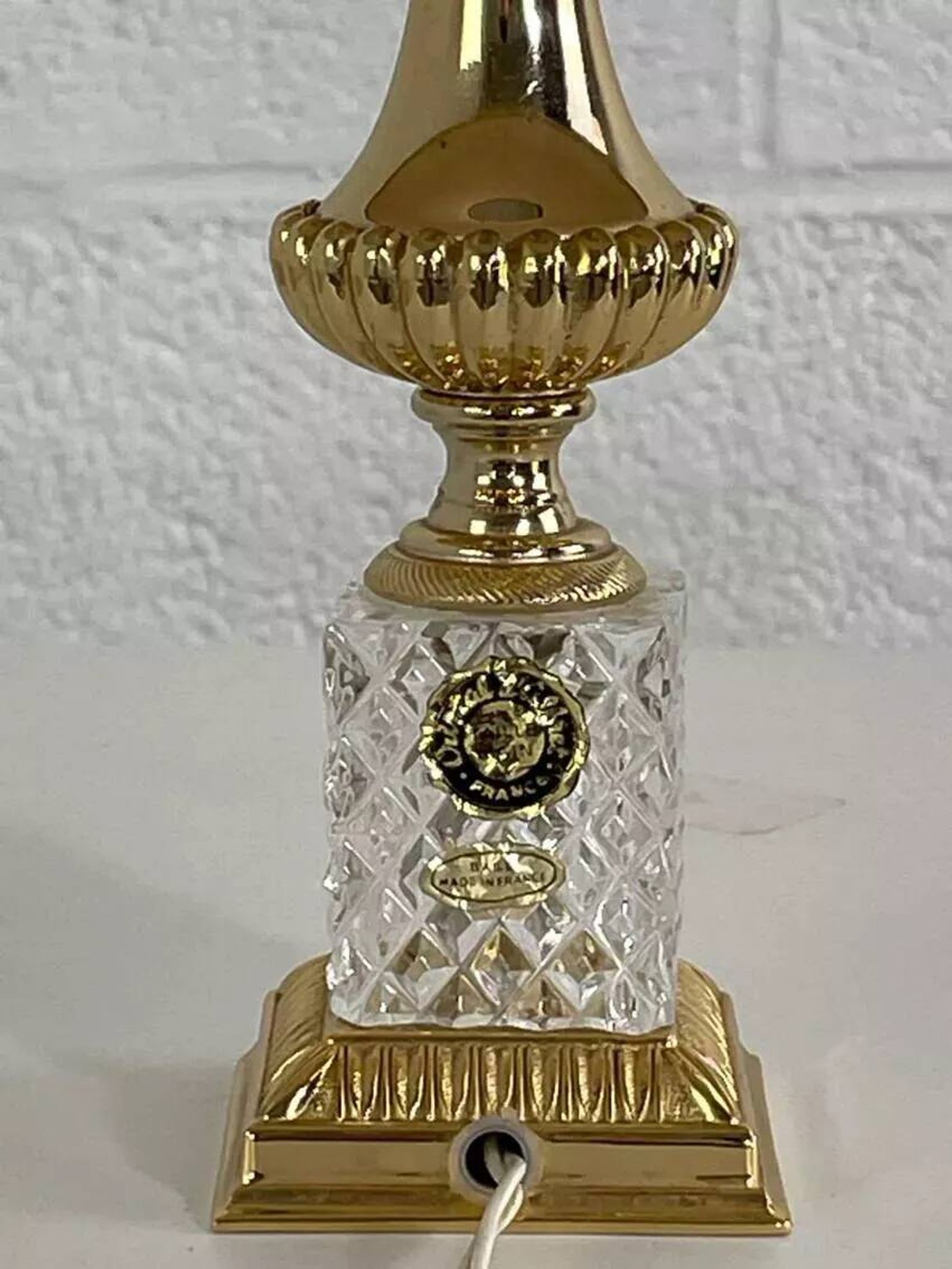 Lampe ancienne en crystal et laiton