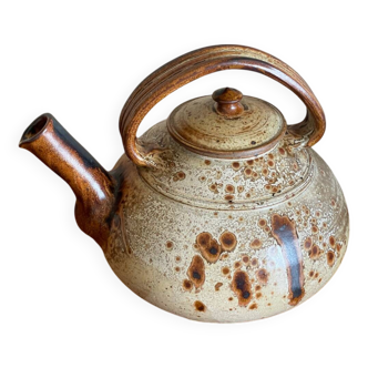 Large stoneware teapot signed JP