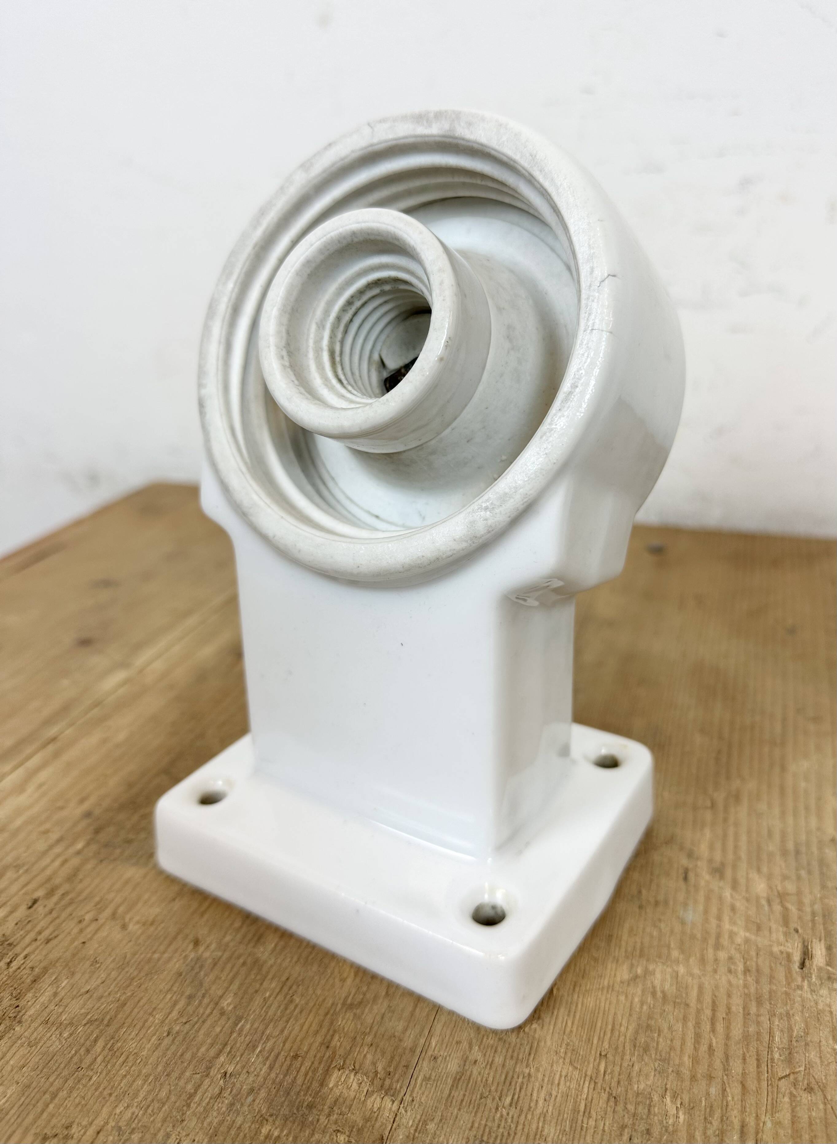 Vintage white porcelain wall light, 1960s