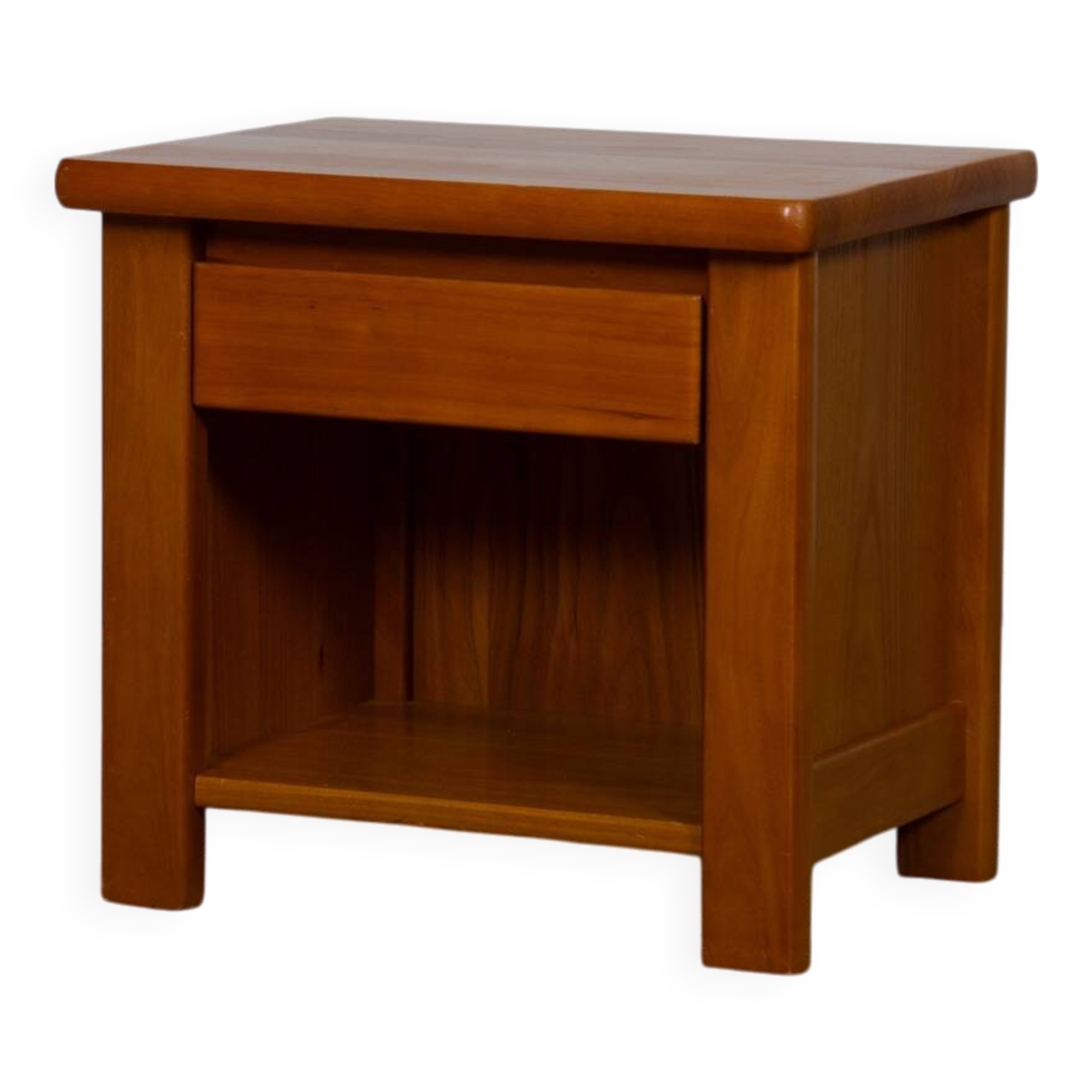 Vintage solid elm bedside table, 1980