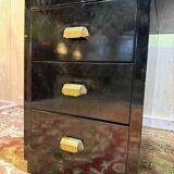 Bureau laqué noir de style Art Déco et sa chaise