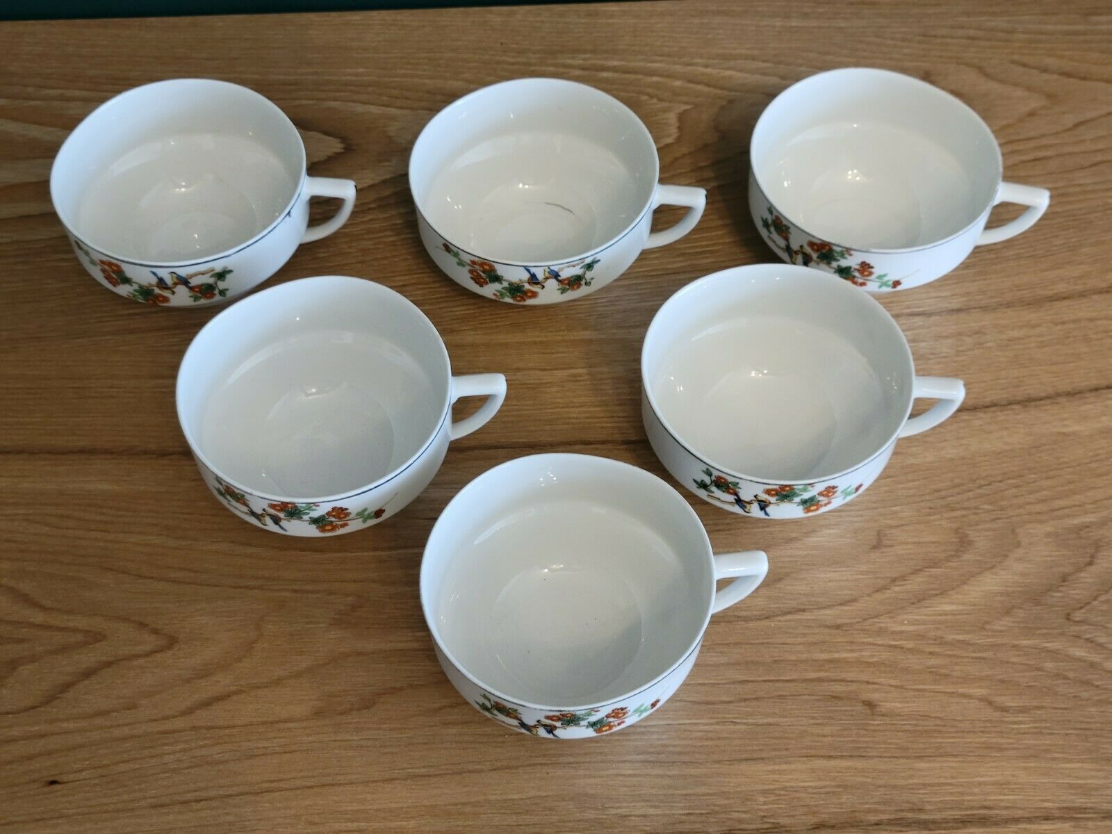 6 old coffee cups tea Raynaud R&C Cie company Limoges France