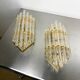Pair of Venini wall lights, Murano cut glass, circa 1970s, Italy