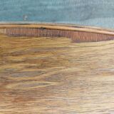 4 armchairs and a coffee table made of rattan and bamboo wood, vintage.