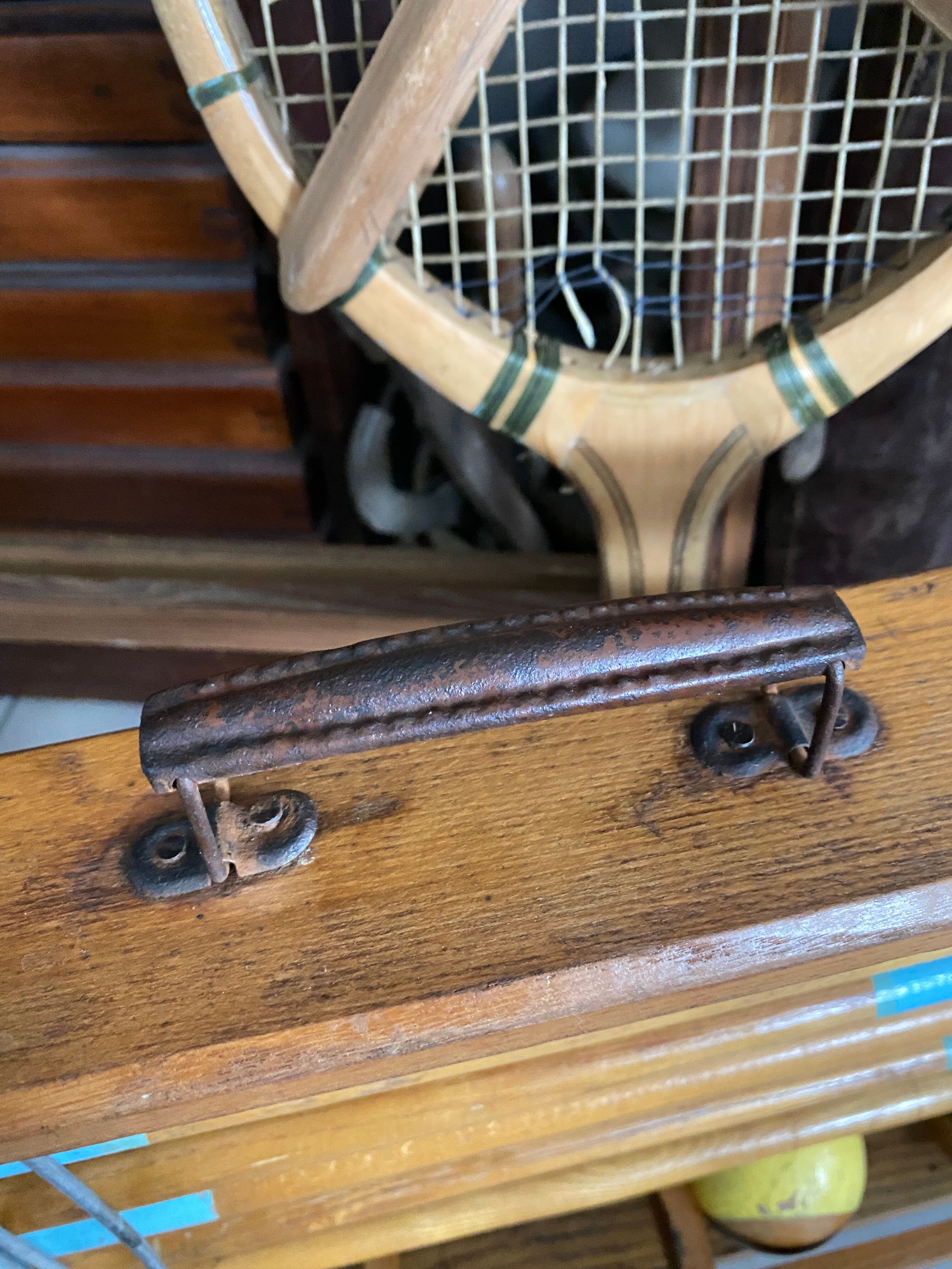 Old wooden croquet game