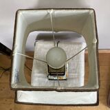 Lampe de salon en faïence façon craquelée décor fait main époque XXe