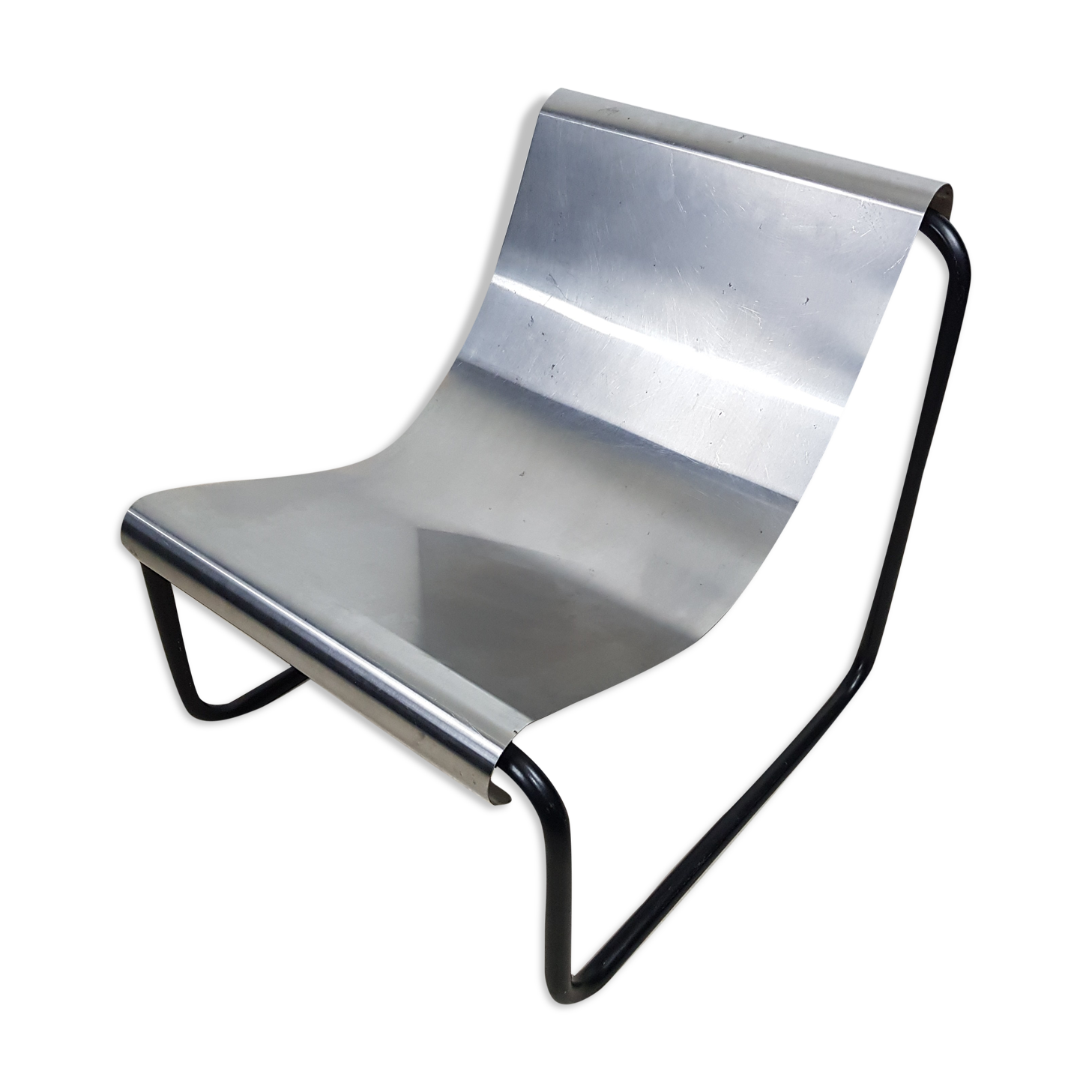 Chauffeuse en acier inoxydable de Patrick Gingembre 1970
