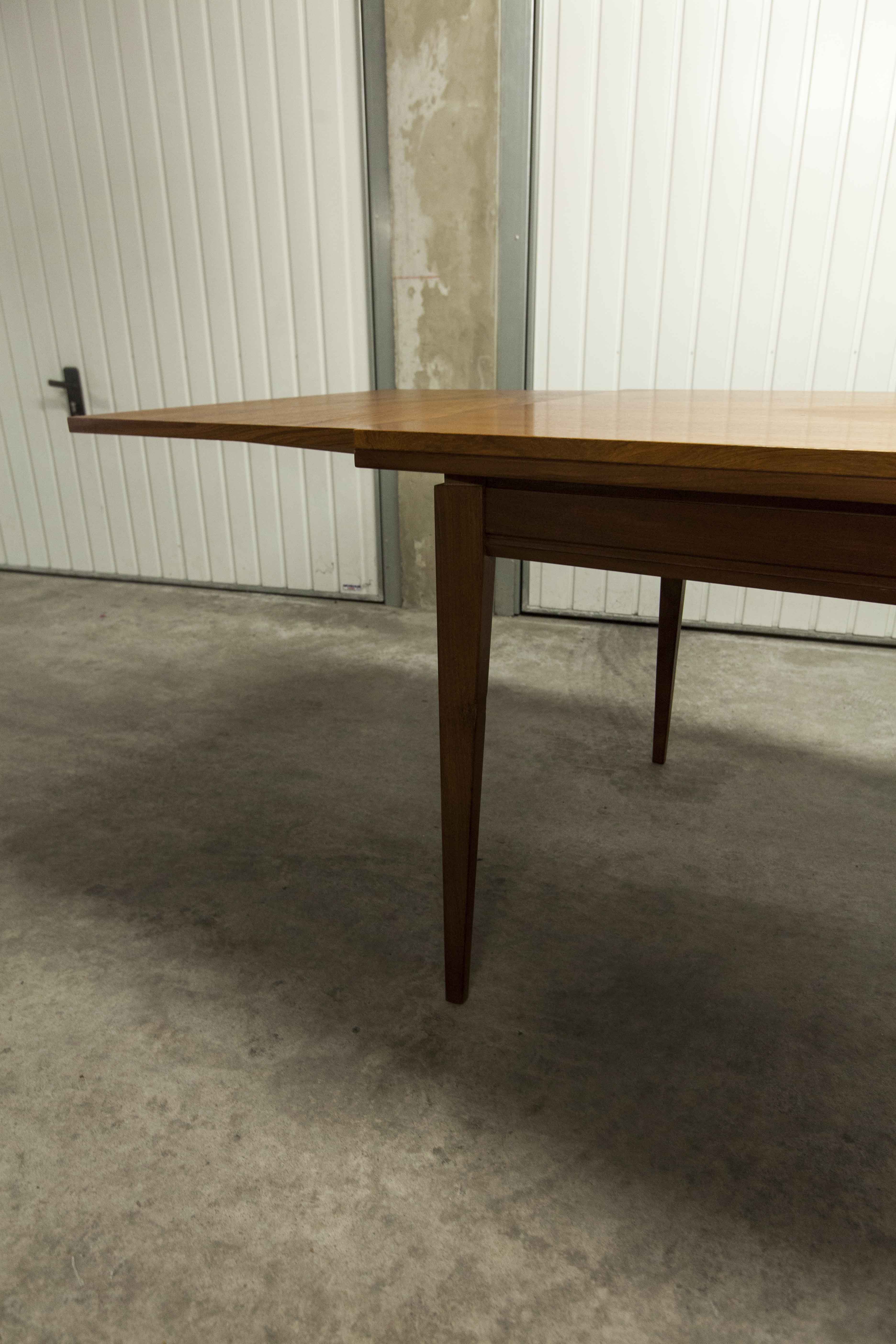 60's rectangular Scandinavian table with extension cords