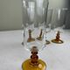 Amber footed glass