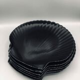 Black 6 plates shell shape
