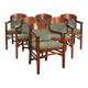 Set of 6 Art Nouveau/Jugendstil dining chairs with suede upholstery