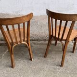 Pair of vintage wooden bistro chairs