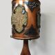 French vintage copper fractal resin table lamp Accolay 'Brutalist'