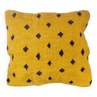 Coussin boheme jaune ethnique