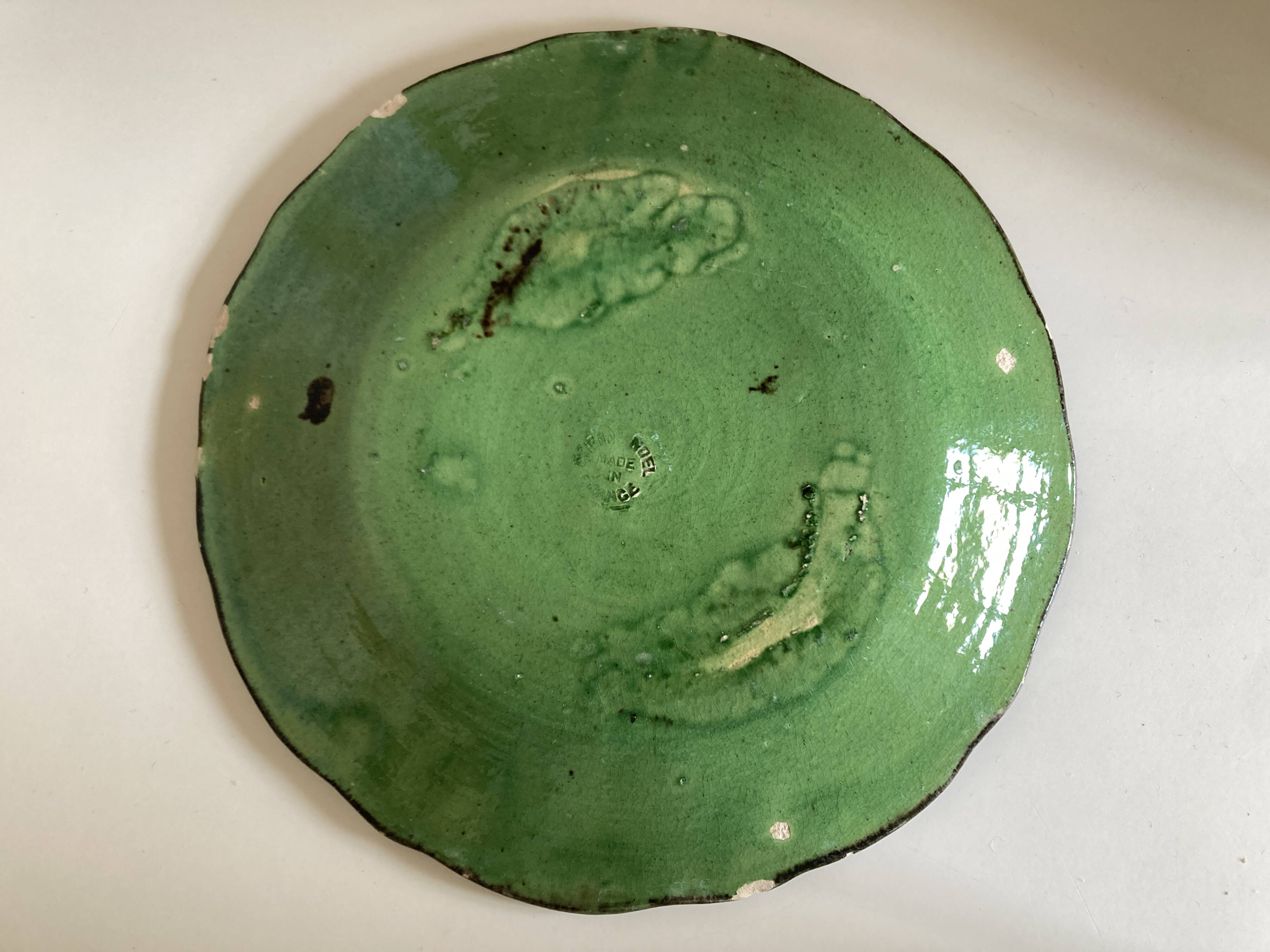Plate Dieulefit in glazed stoneware with flutes Etienne Noel 1950