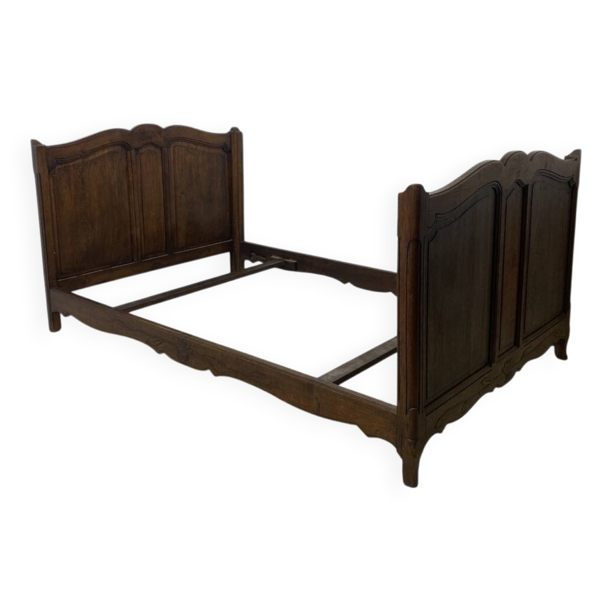 Vintage 1950s solid wood bed
