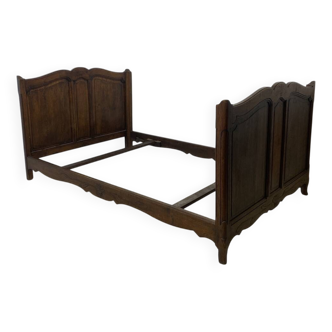 Vintage 1950s solid wood bed