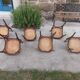 6 bistro chairs, pattern on the seat