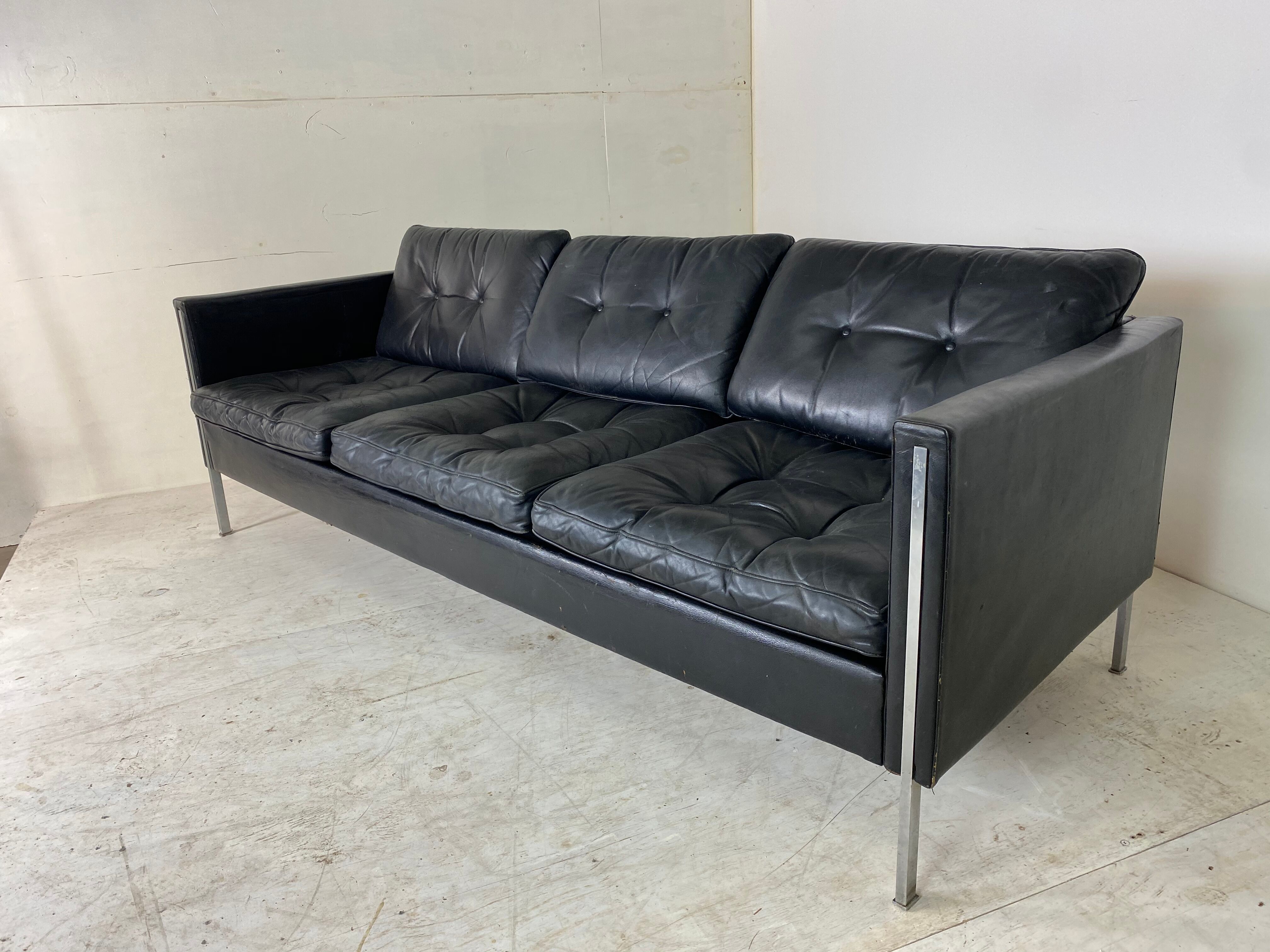 Leather No. 442/3 Sofa by Pierre Paulin for Artifort, 1960s