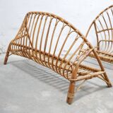 Lit corbeille vintage en rotin 120cm x 190cm