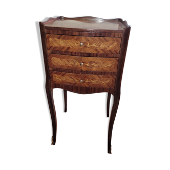 Marquetry bedside table