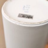 White ceramic scroll vase by Pino Spagnolo for Sicart Italy, 1970s