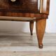 1950s Art Decò walnut burl and brass chest of drawers