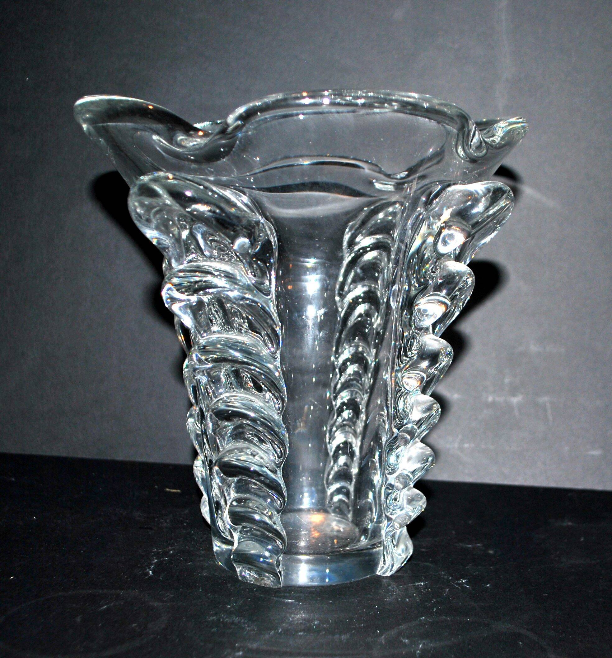 Vintage Vallerysthal crystal vase