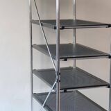 90s chrome metal bookcase shelf