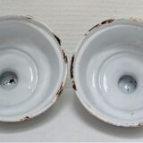 Quatre cloches à fromage métal émaillé blanc début XXème