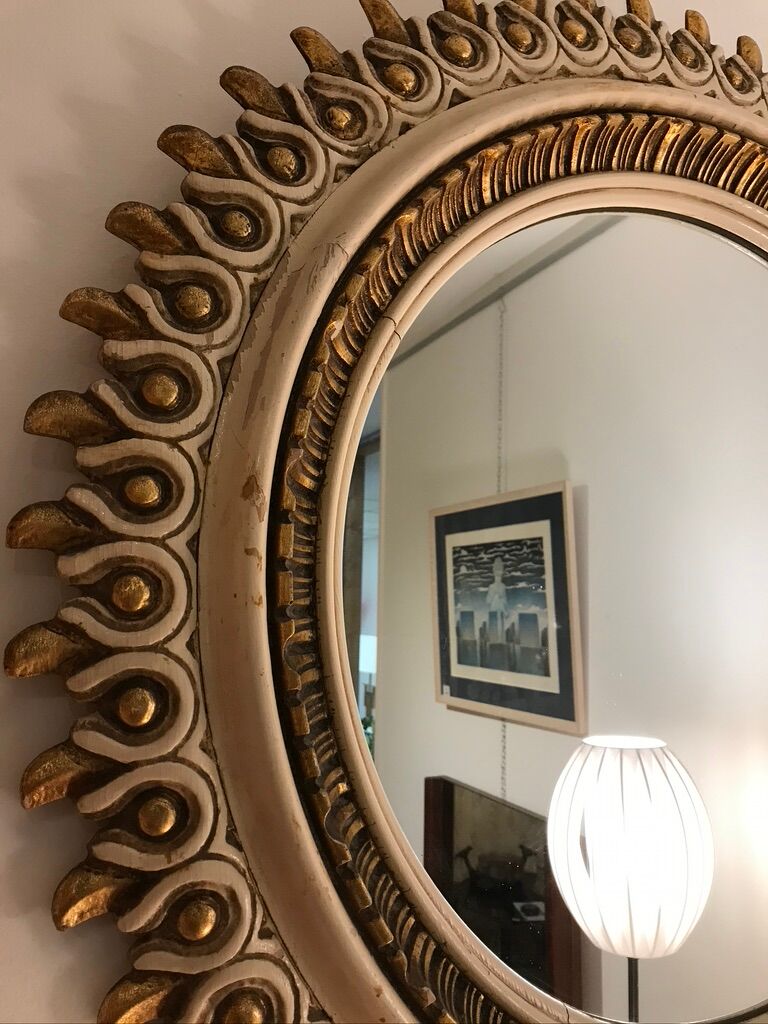 Mirror sun wood 75cm circa 1960