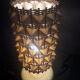 wicker lamp in the Scandinavian syle 1970 in pottery vernisse cracker electicite redone