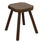 Old Rustic Solid Wood Stool Milk Stool Brutalist Style