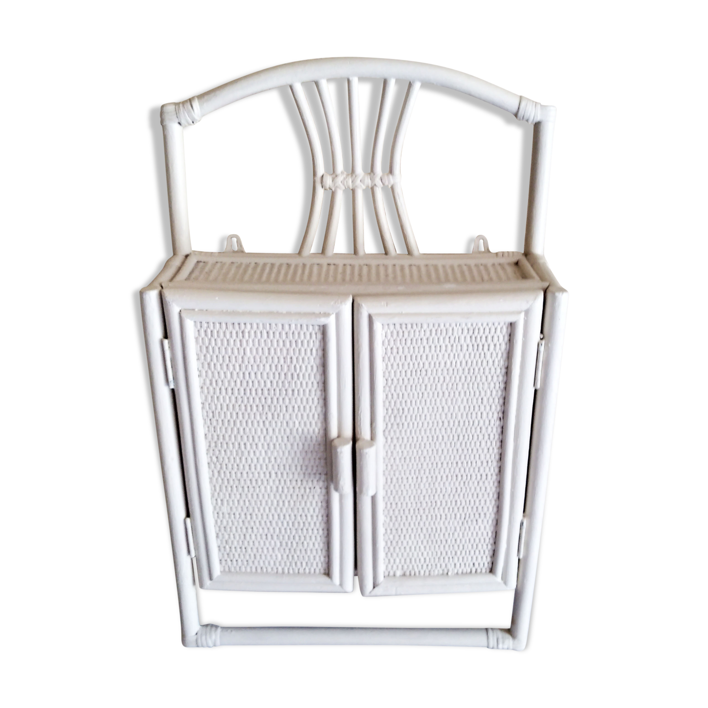 1970 rattan medicine cabinet