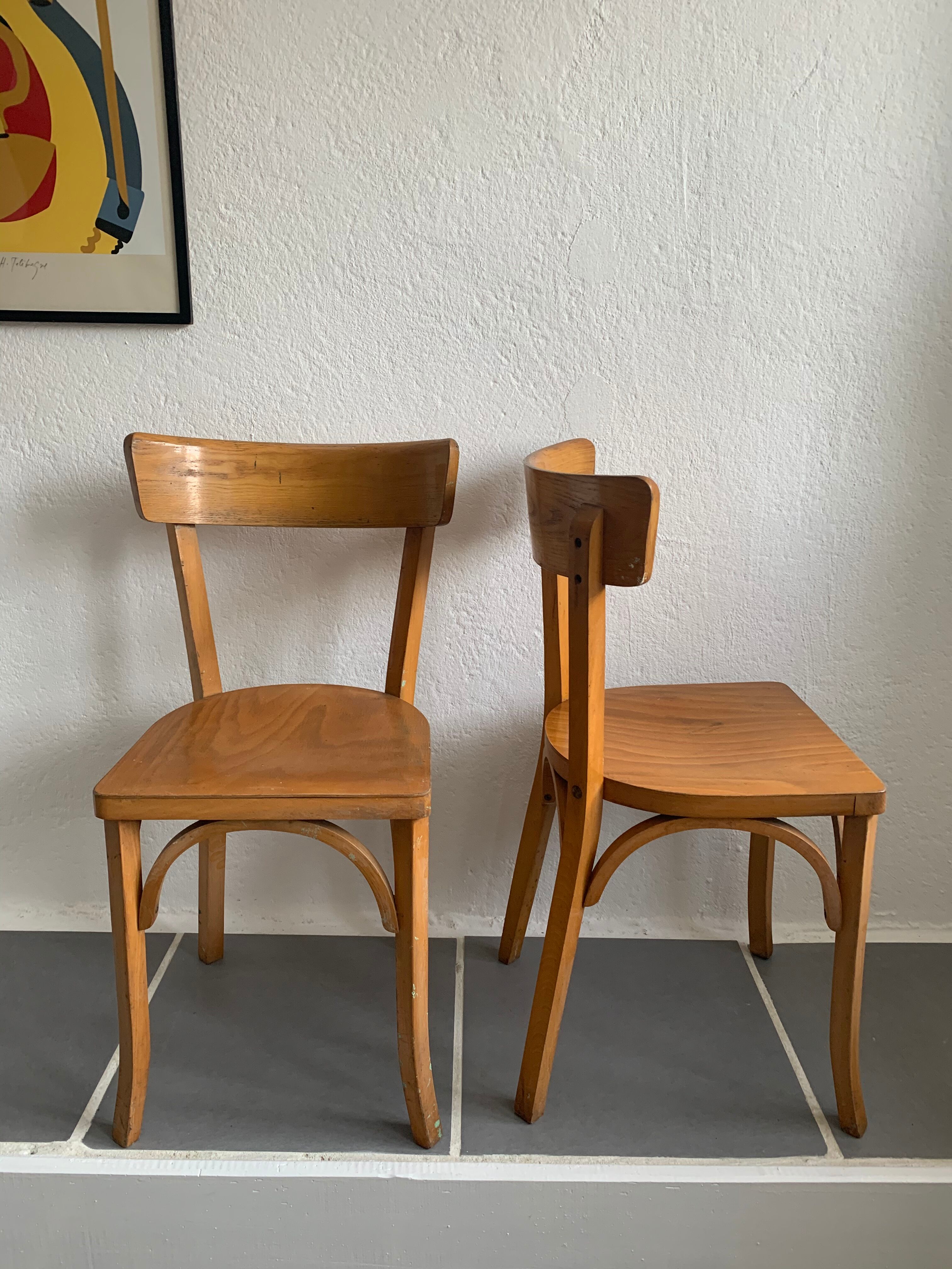 4 chaises bistrot vintage Baumann