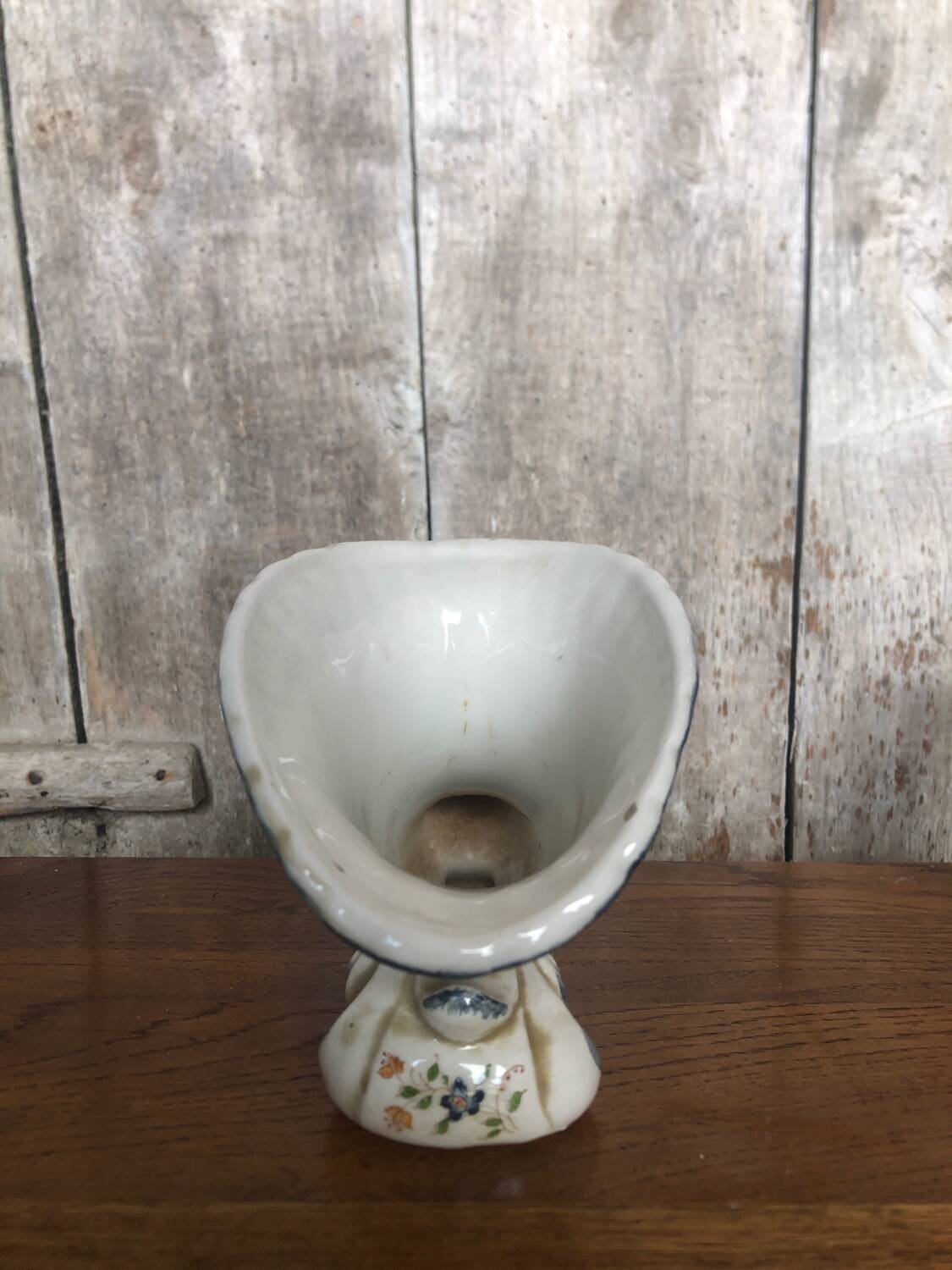 Old corn plenty vase white ceramic vintage moustiers decor