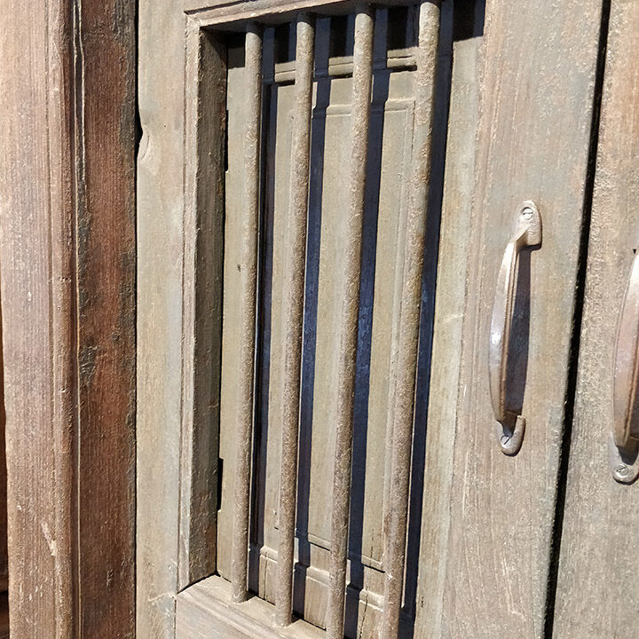 Wooden window with its railing