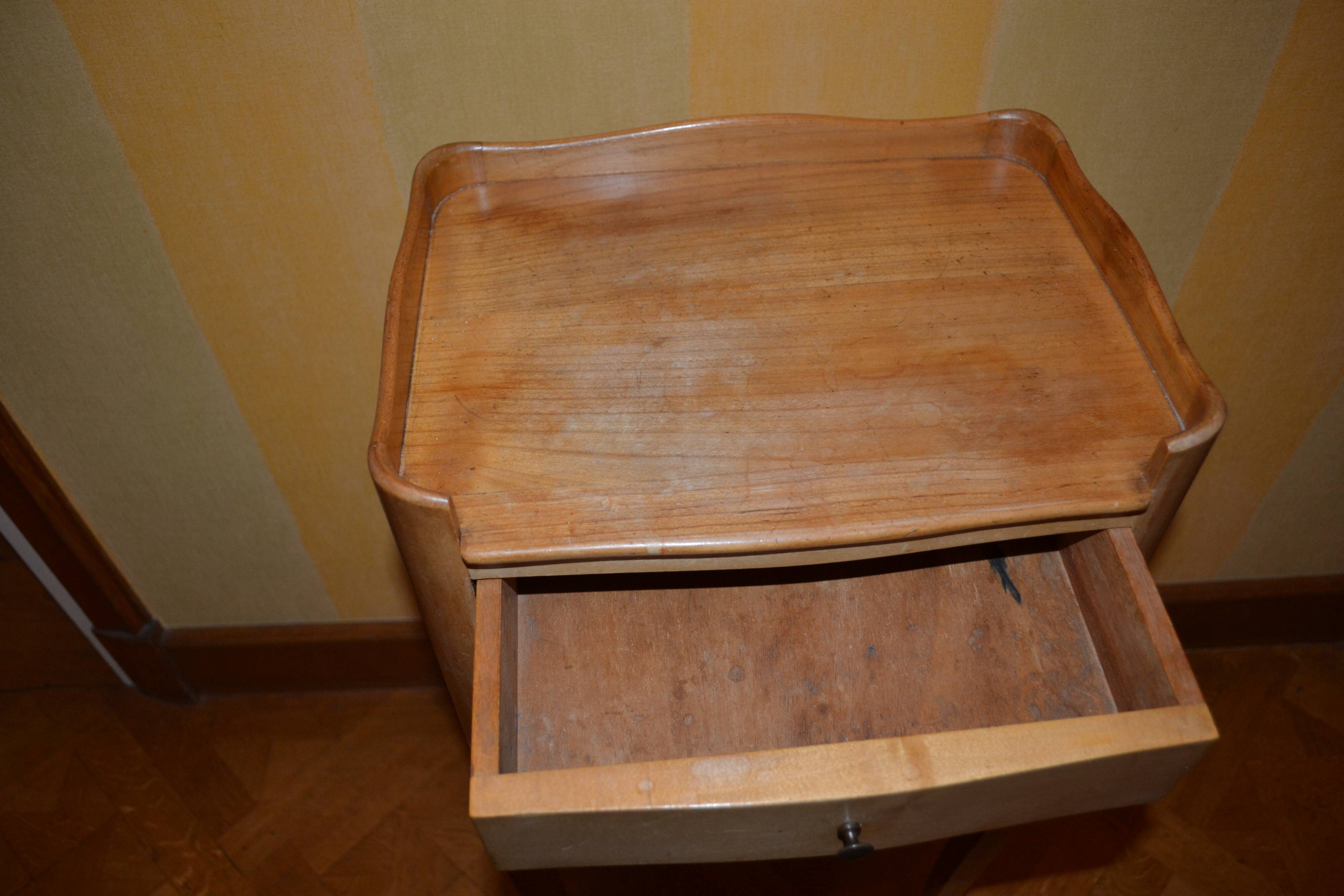 Louis VX style bedside table in light wood