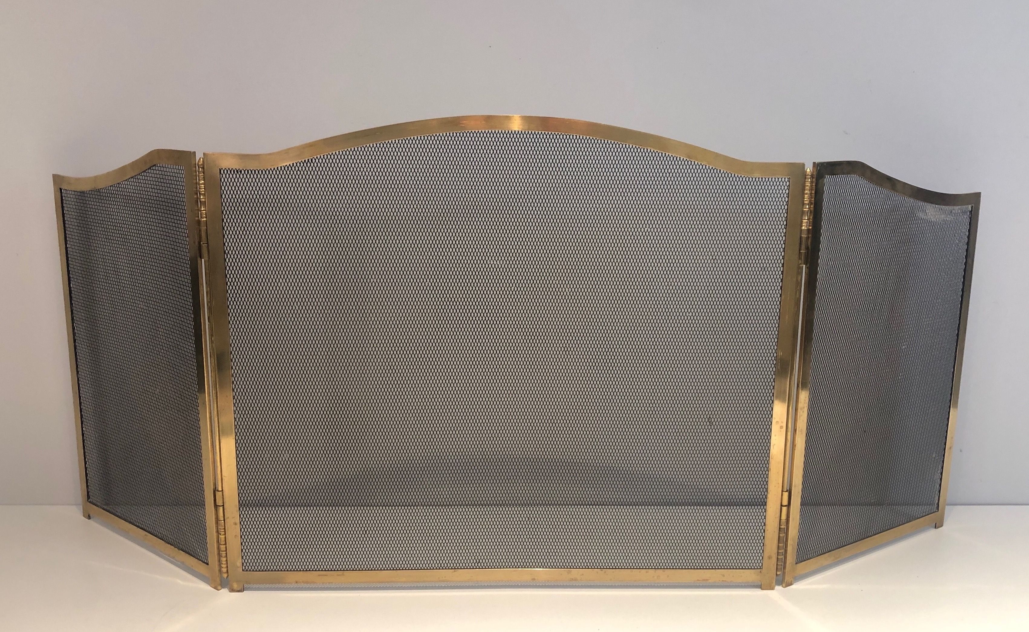 Brass fire screen
