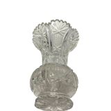 Small Bohemian crystal vase, cut around 1950