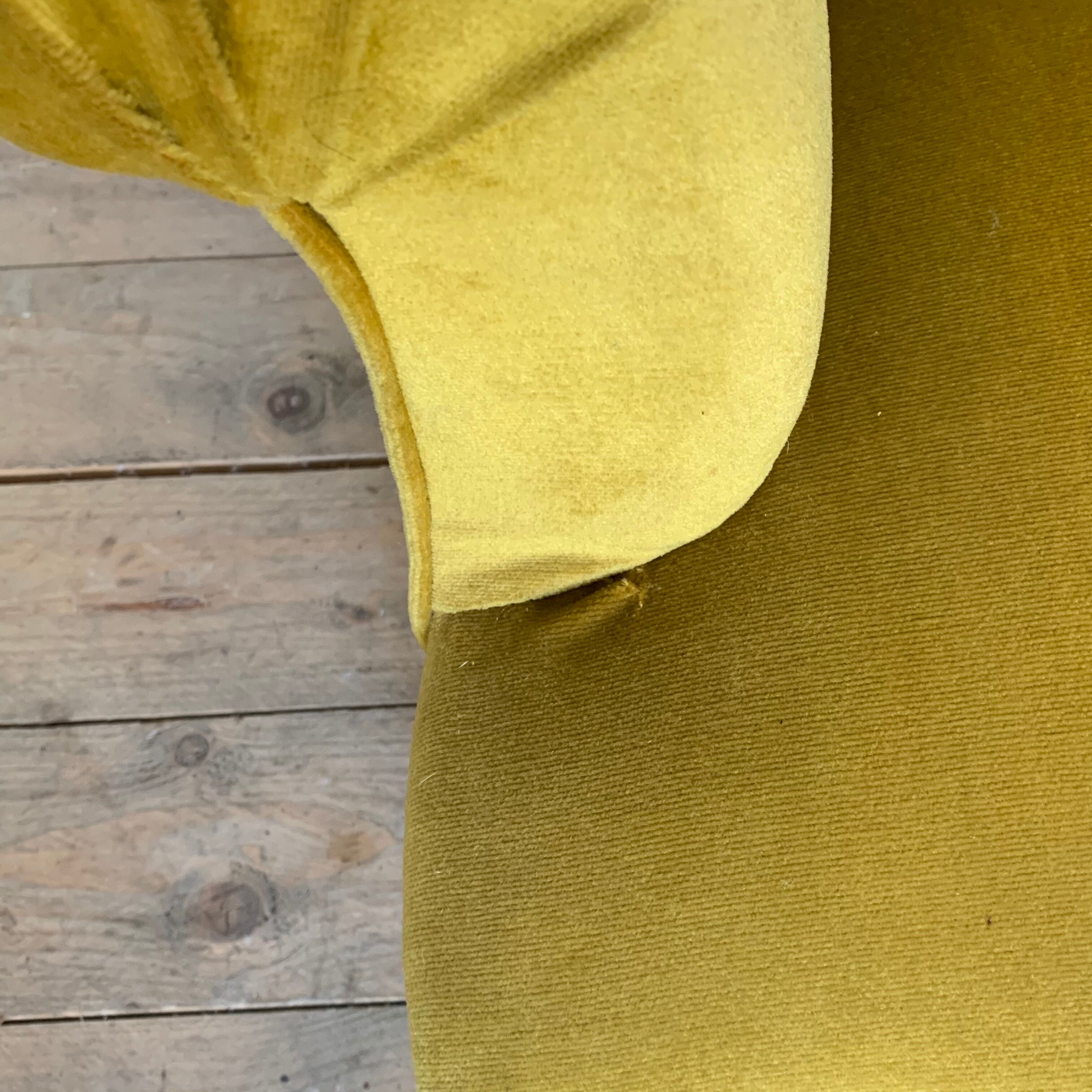 Yellow velvet toad chair