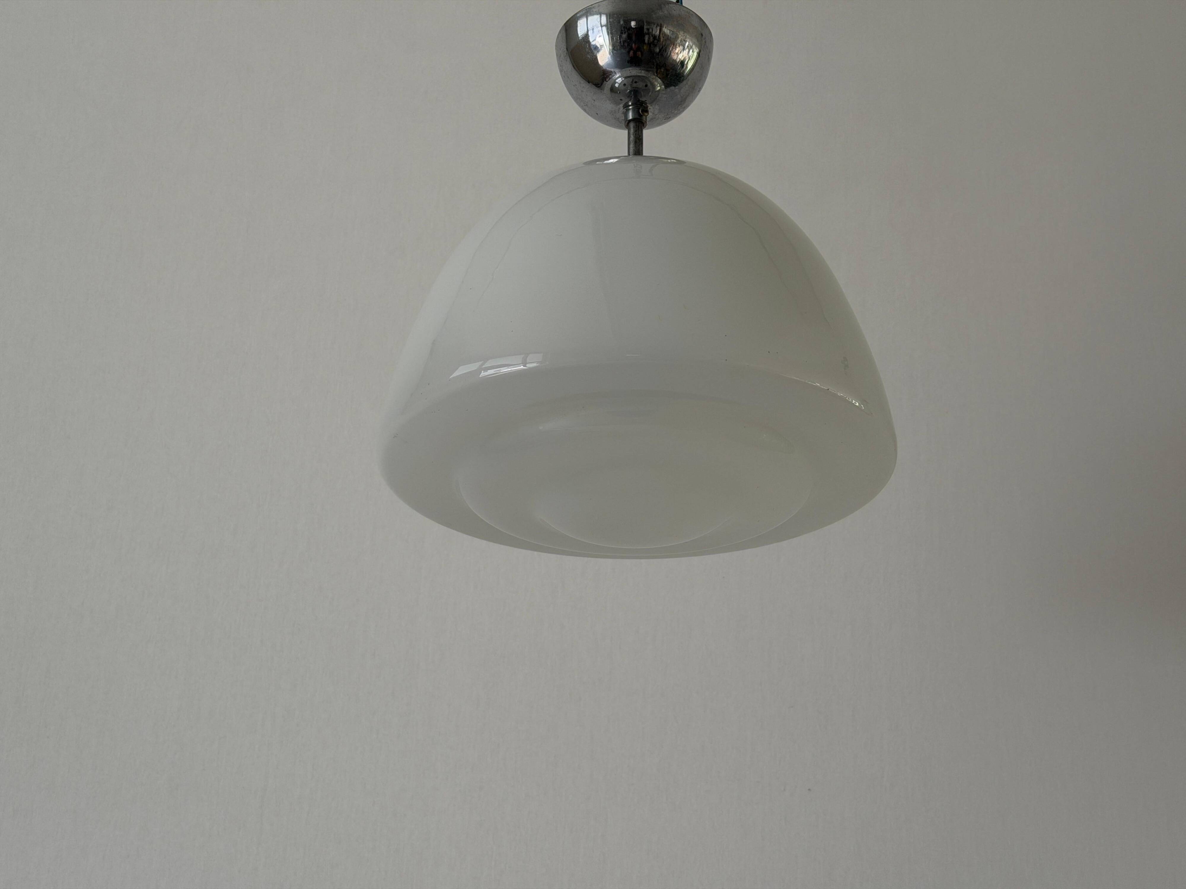 Opal glass ceiling light in Bauhaus style, Art Deco, 1940s, Germany
