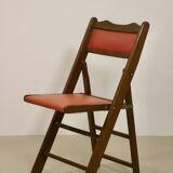 Set of 4 art deco folding chairs in cedar wood from the 1950s,