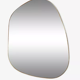Miroir trapèze irrégulier organique laiton doré minimaliste