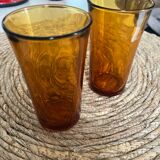 Set of 2 amber Duralex glasses – 12.5 cm (vintage 70s)