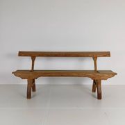 Victorian pitch pine short railway antique bench