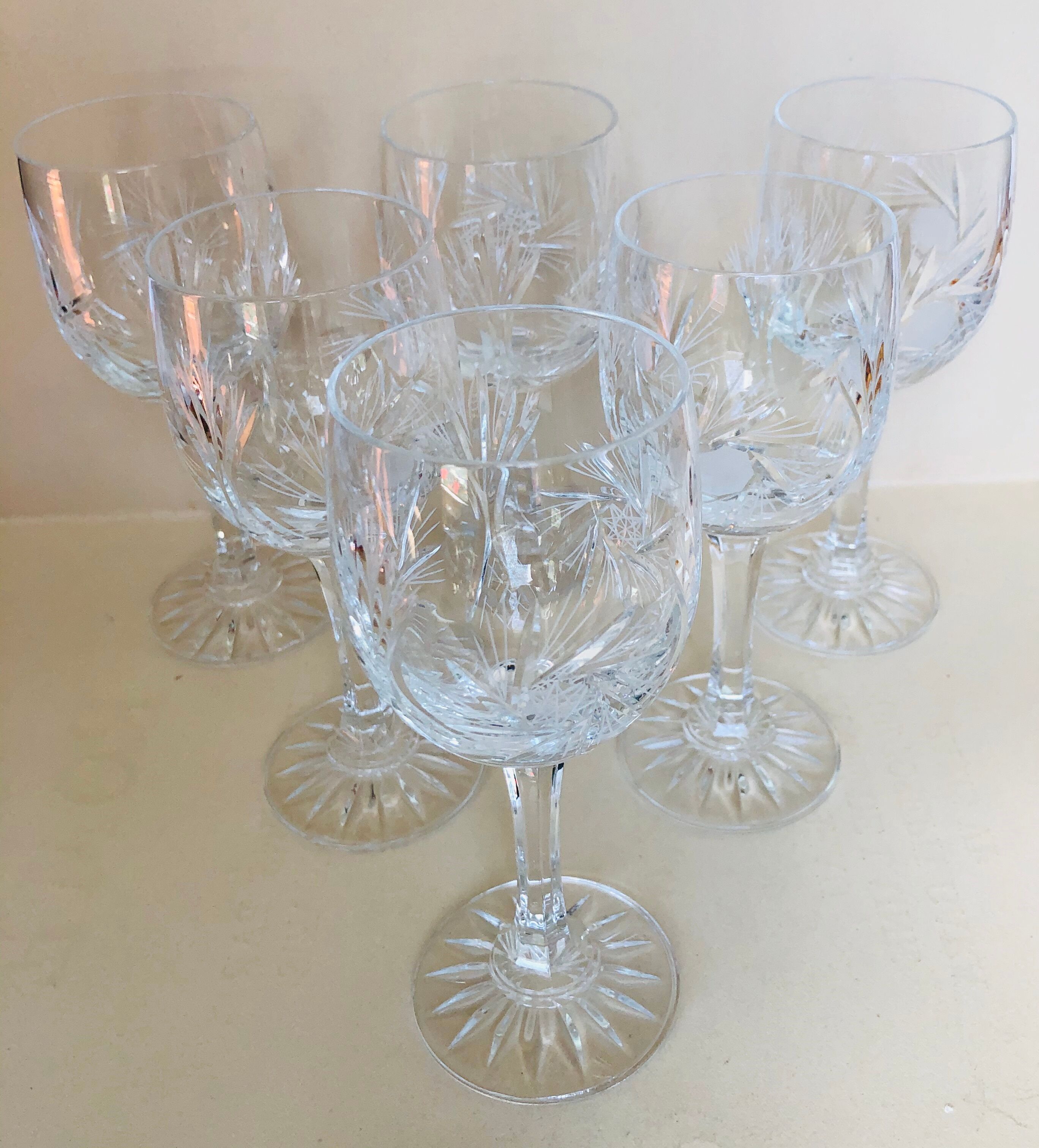 Set of 6 crystal glasses
