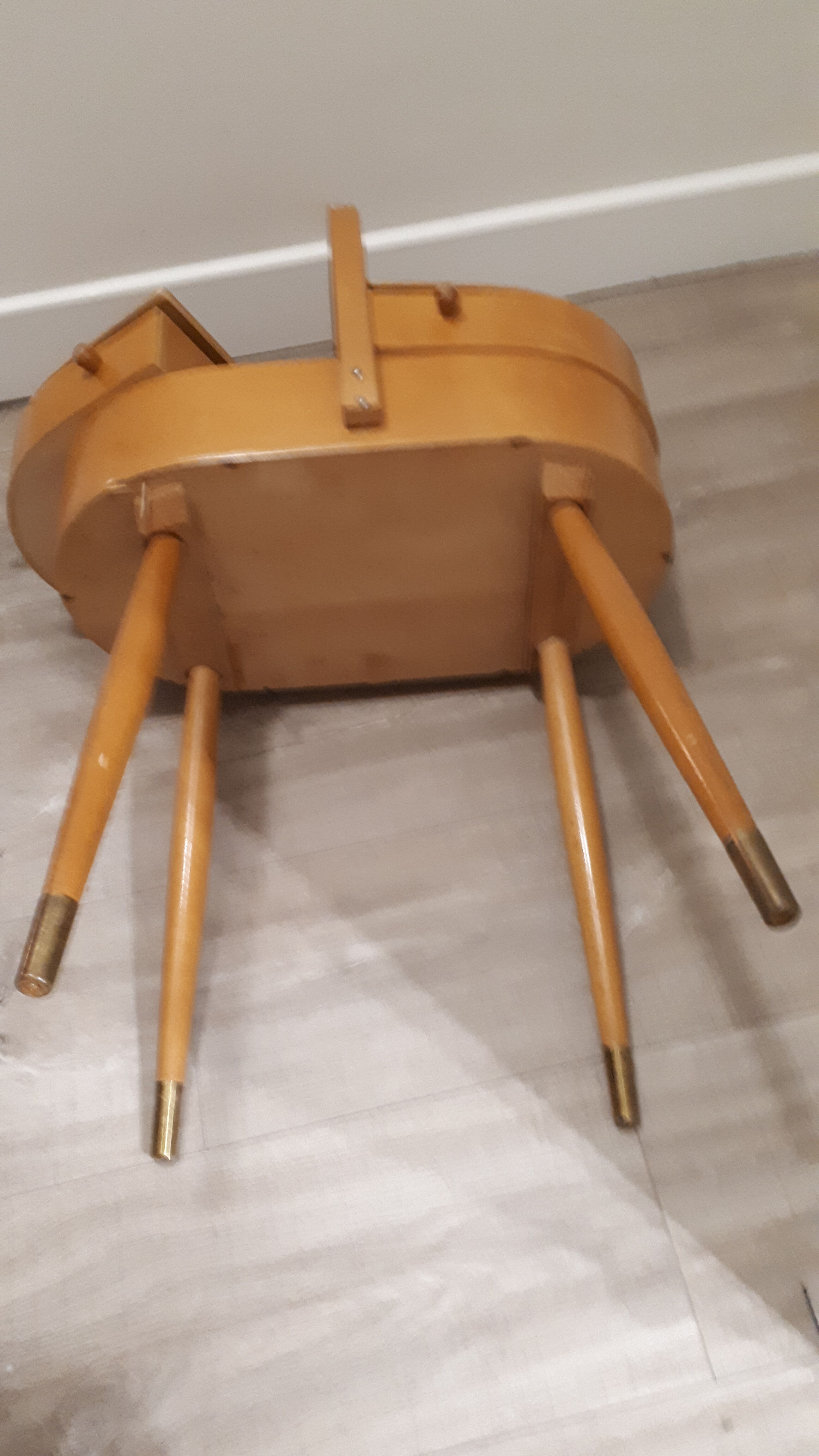 worker vintage sewing box compass feet